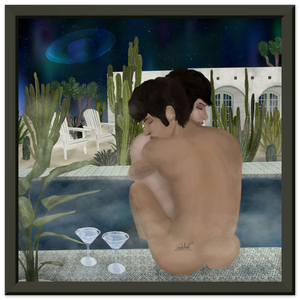 Desert Hearted Lovers - Metal Framed Art Print