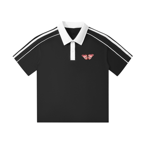 Butterfly Contrast Collar Short-Sleeve Polo Shirt