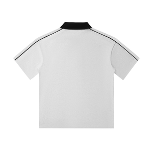 Butterfly Contrast Collar Short-Sleeve Polo Shirt