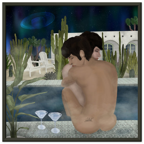 Desert Hearted Lovers - Metal Framed Art Print