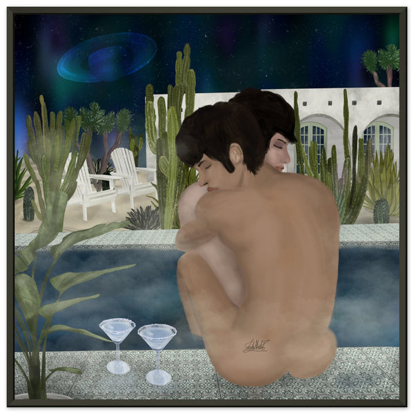 Desert Hearted Lovers - Metal Framed Art Print
