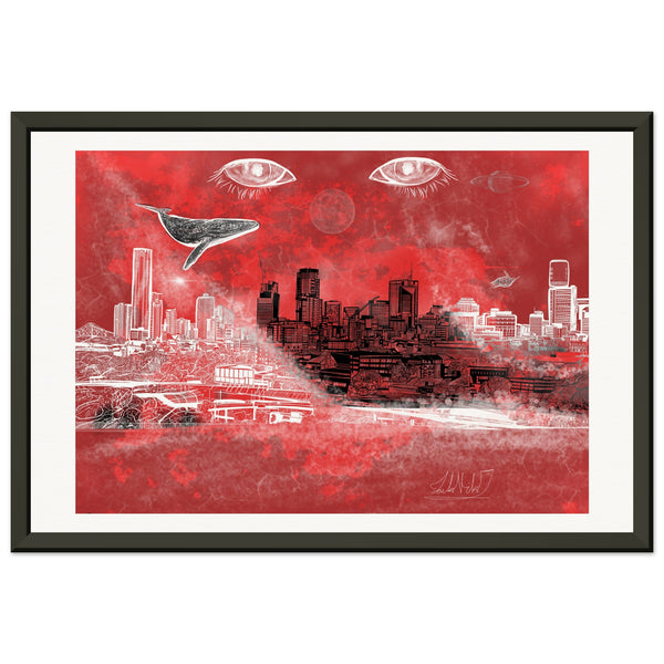 Objective Perspective Red Edition - Metal Framed Art Print