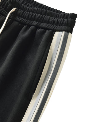 Butterfly Side-Stripe Straight-Leg Pants